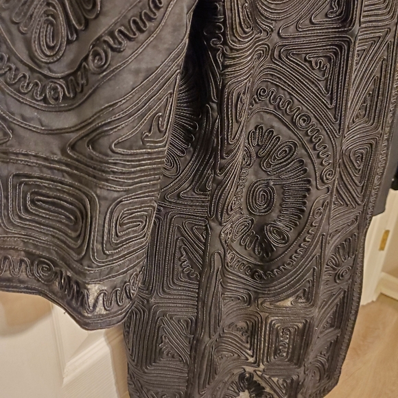 Peter Nygard Black Brocade Womens Duster Jacket - Black - Sz 14 - Picture 6 of 12